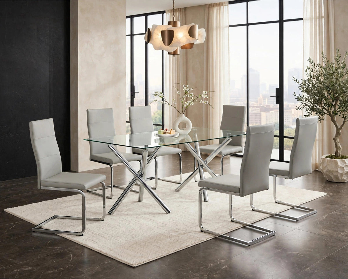 D201 7-Piece Dining Set Gray