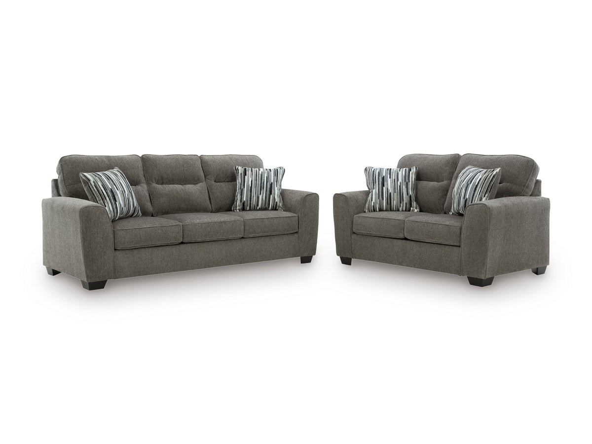 313-05 Stationary Sofa and Loveseat Set Graphite