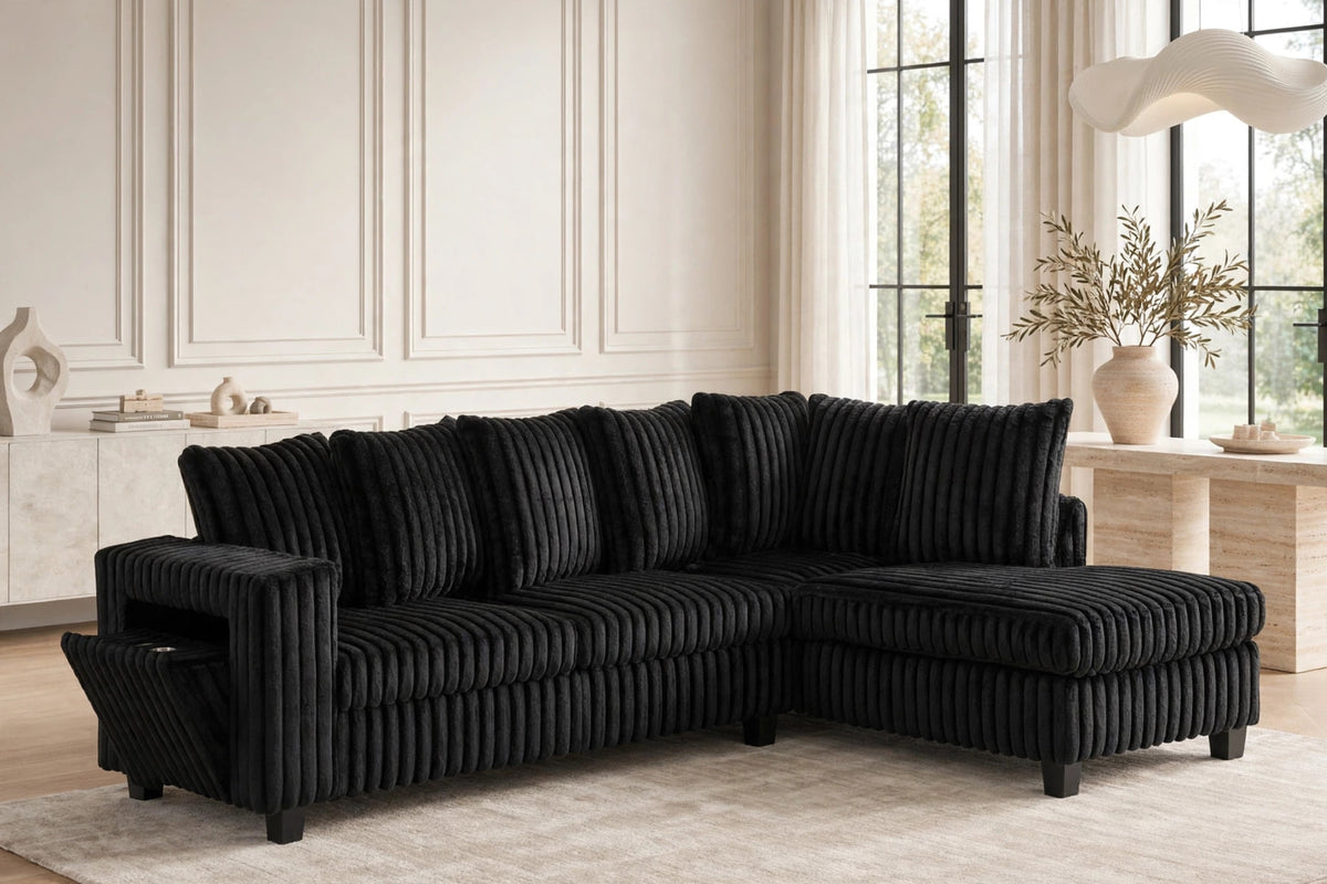 515 Reversible Sectional Sofa Black