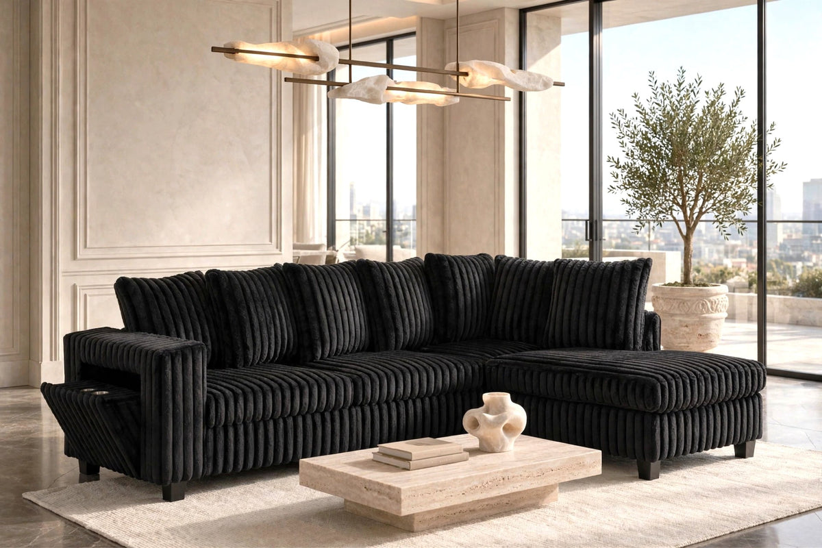 515 Reversible Sectional Sofa Black