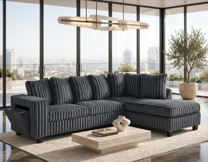 516 Reversible Sectional Charcoal