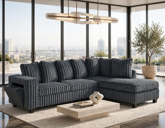 516 Reversible Sectional Charcoal