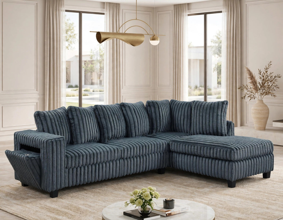 516 Reversible Sectional Charcoal