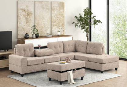 49Heights Reversible Sectional and Storage Ottoman Set