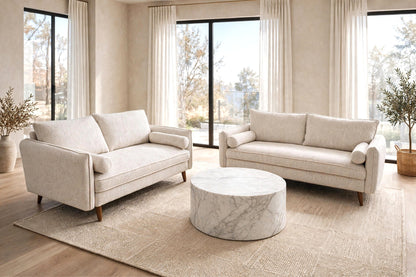 Vanti Sofa and Loveseat Set Beige