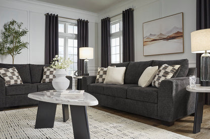 Ashley 631-01 Stationary Sofa and Loveseat Set Ebony