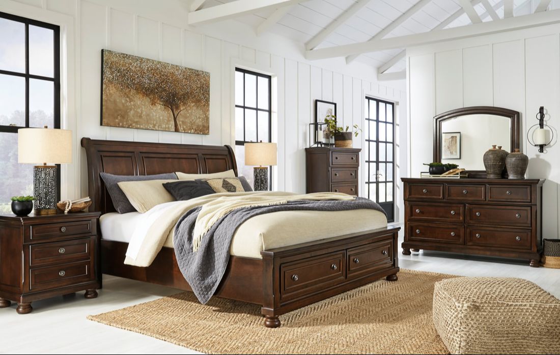 Ashley B697 5-Piece Bedroom Set Rustic Brown