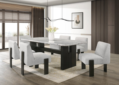 Diva 7-Piece Dining Set White Marble