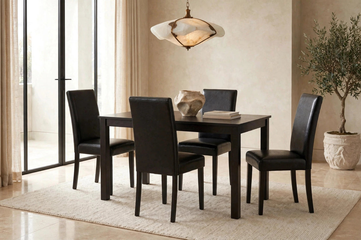 D700 5-Piece Dining Set Black
