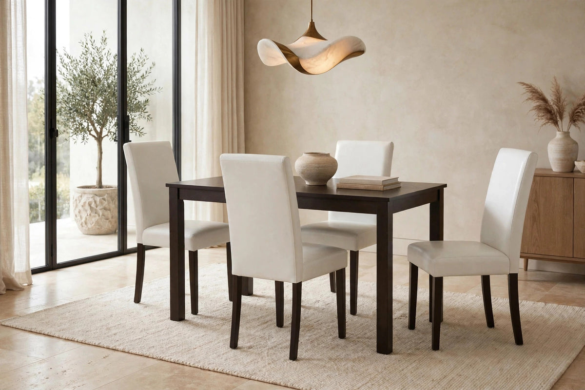 D700 5-Piece Dining Set White
