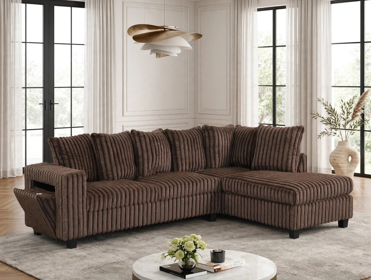 517 Reversible Sectional Sofa Chocolate