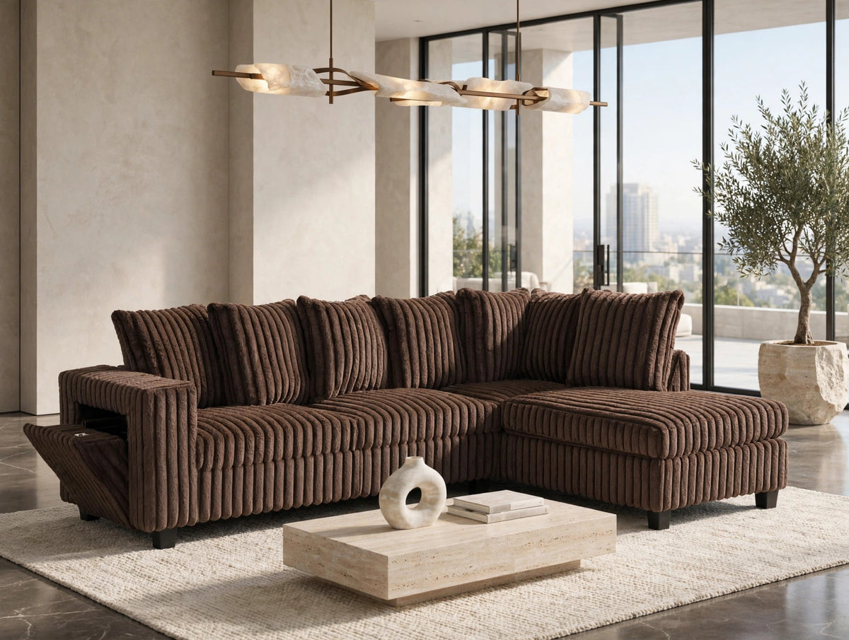 517 Reversible Sectional Sofa Chocolate