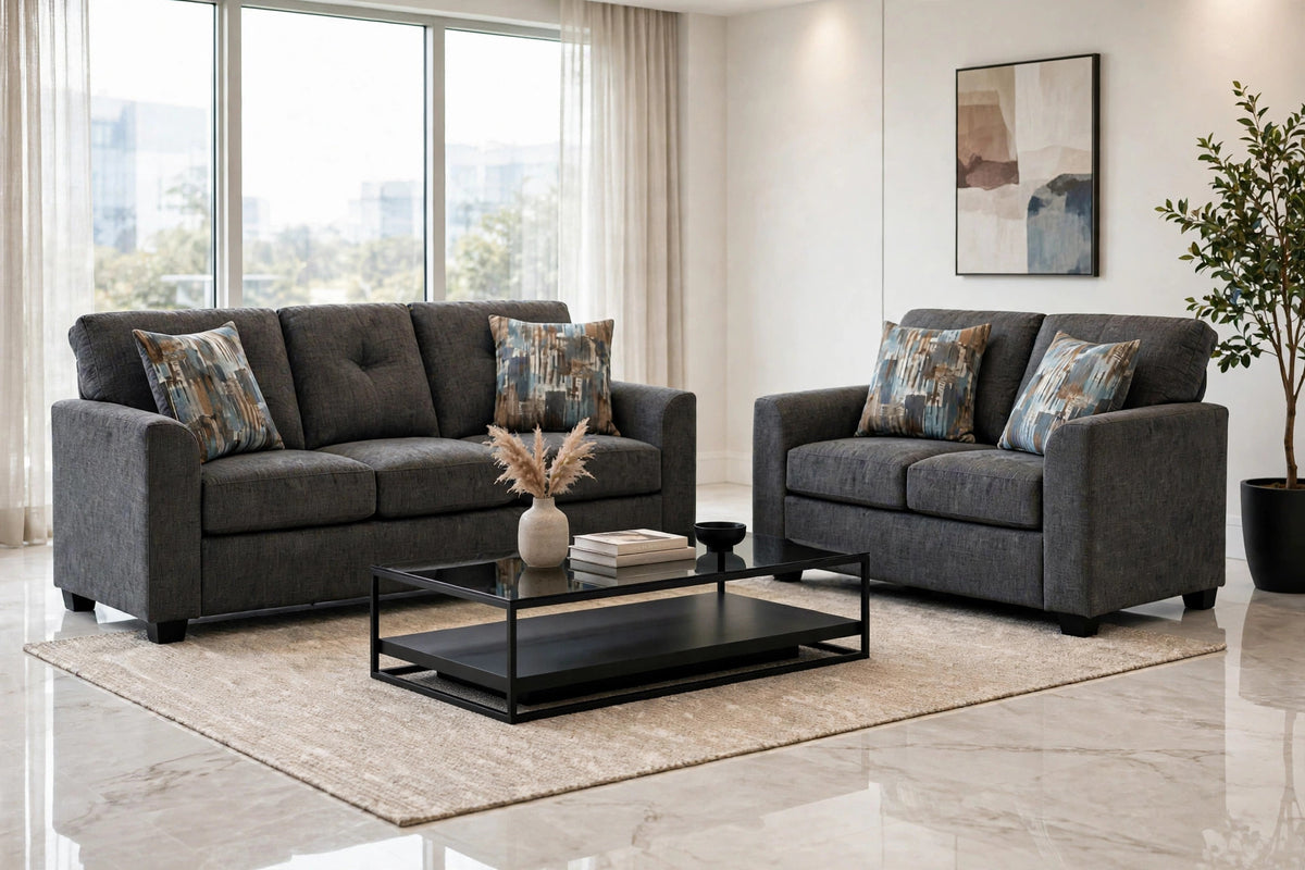 Washington 3000 Sofa and Loveseat Set Gray