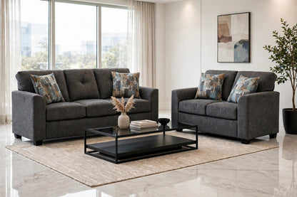 Washington 3000 Sofa and Loveseat Set Gray