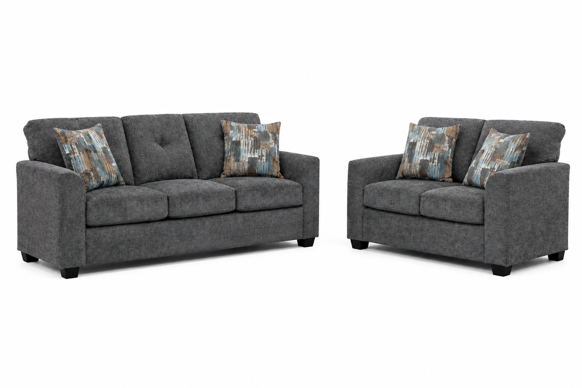 Washington 3000 Sofa and Loveseat Set Gray