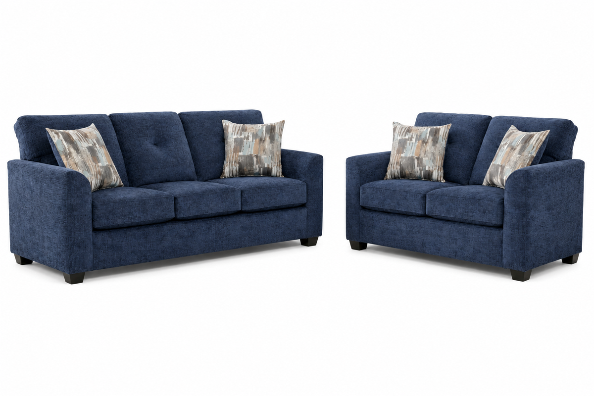 Washington 3000 Sofa and Loveseat Set Navy