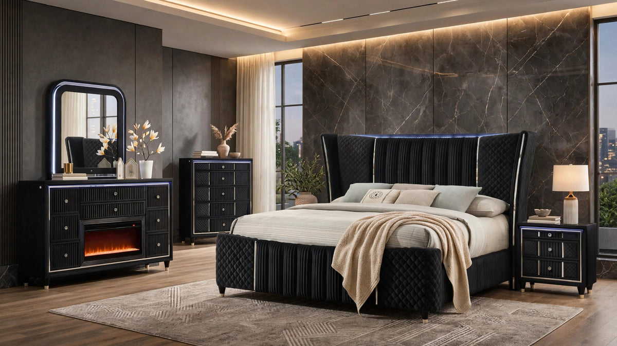 Cleopatra Bedroom Set Black