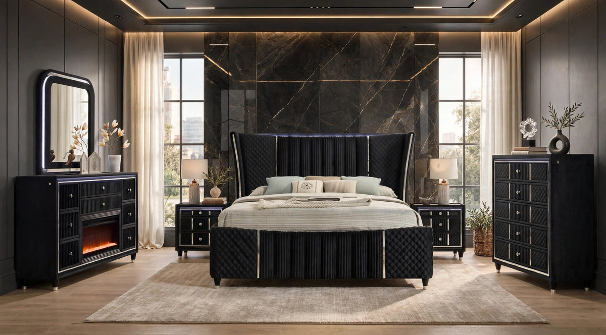 Cleopatra Bedroom Set Black