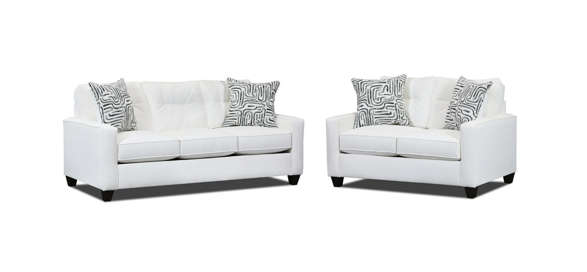 710 Sofa and Loveseat Set Cream
