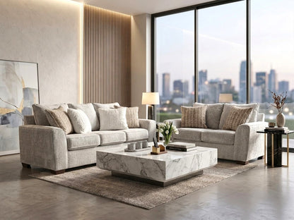125 Ritz Gray Stationary Sofa and Loveseat Set Gray