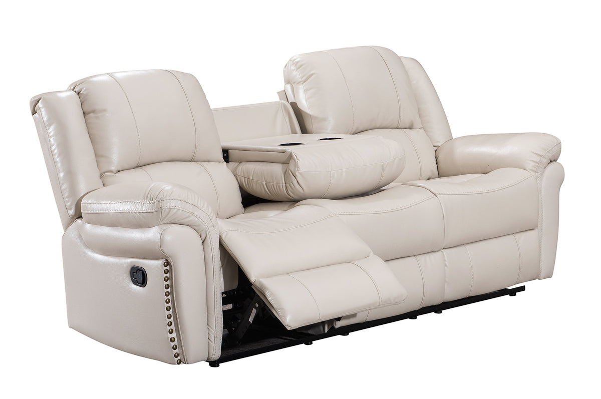 Monrose Reclining Living Room Sofa Loveseat and Chair 3-Piece Set Off-White