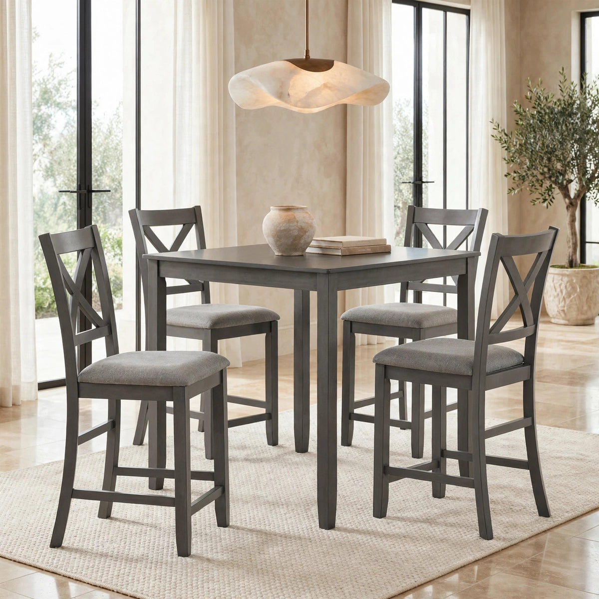 Tahoe 5-Piece Dining Set Grey