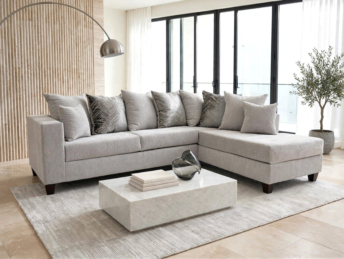 110 Stationary Sectional Sofa Dove