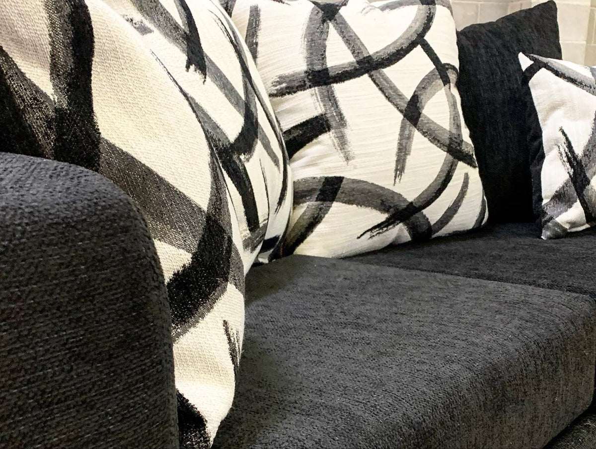 110-2PC Stationary Sofa and Loveseat Set Black