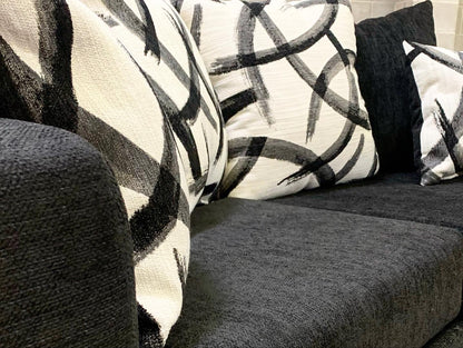 110-2PC Stationary Sofa and Loveseat Set Black