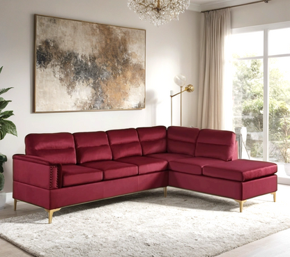 Vogue 73997 Stationary Sectional Sofa Red