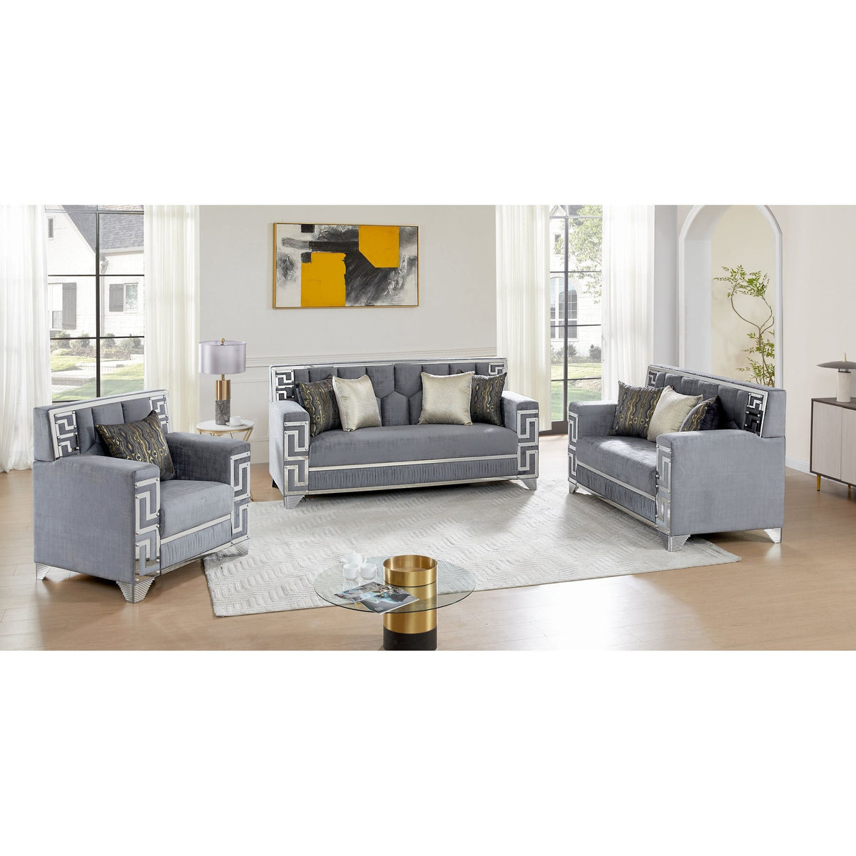 S3700 Hira Living Room Set Grey